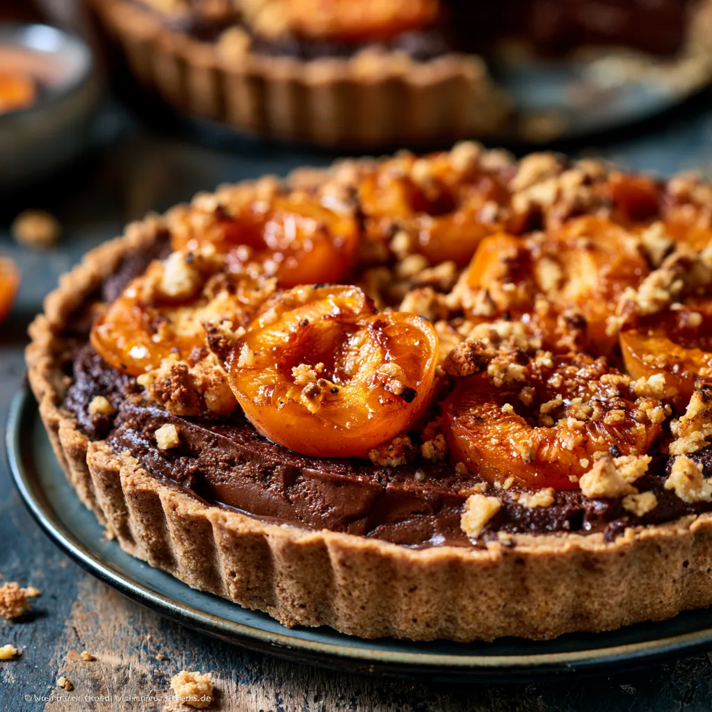Voorbeeld van Chocolade crumble met abrikozen