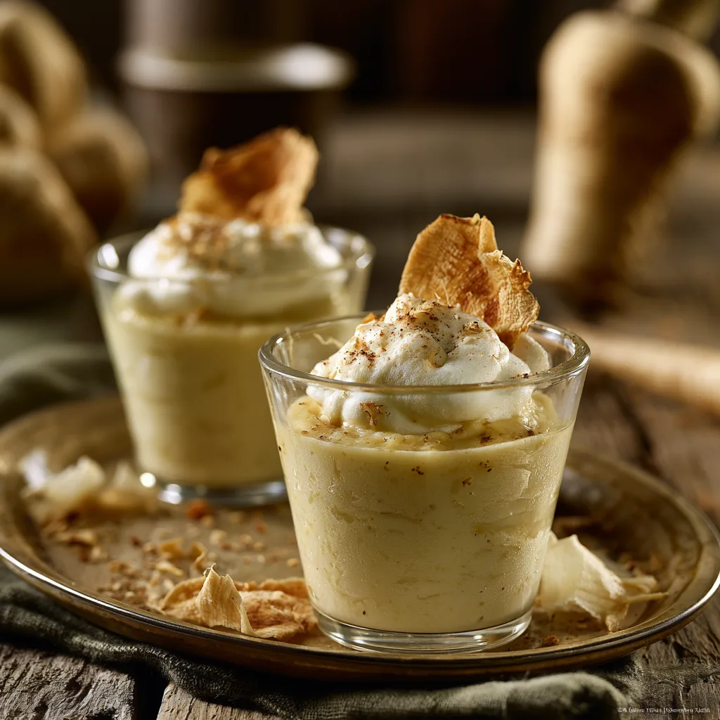 Voorbeeld van Cappuccino van pastinaak met pastinaakchips