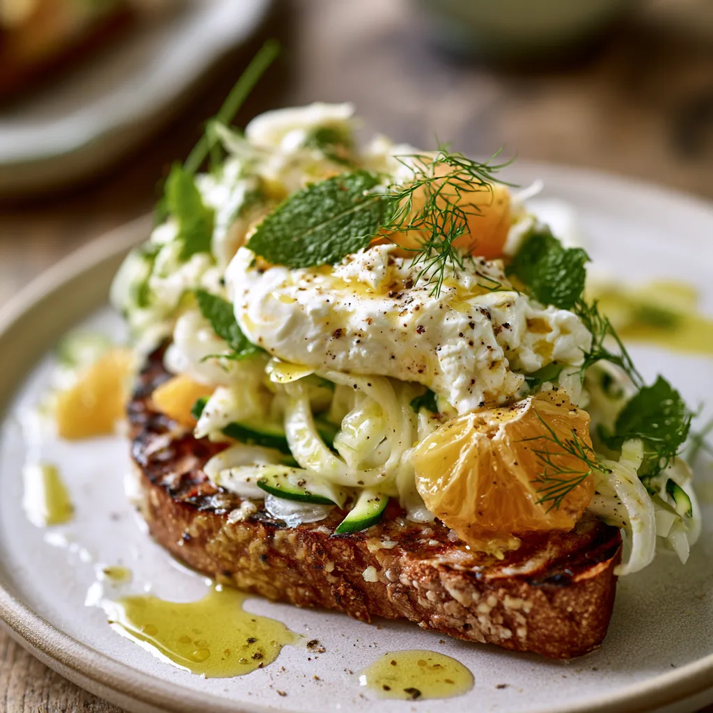 Voorbeeld van Bruschetta met courgette en venkel