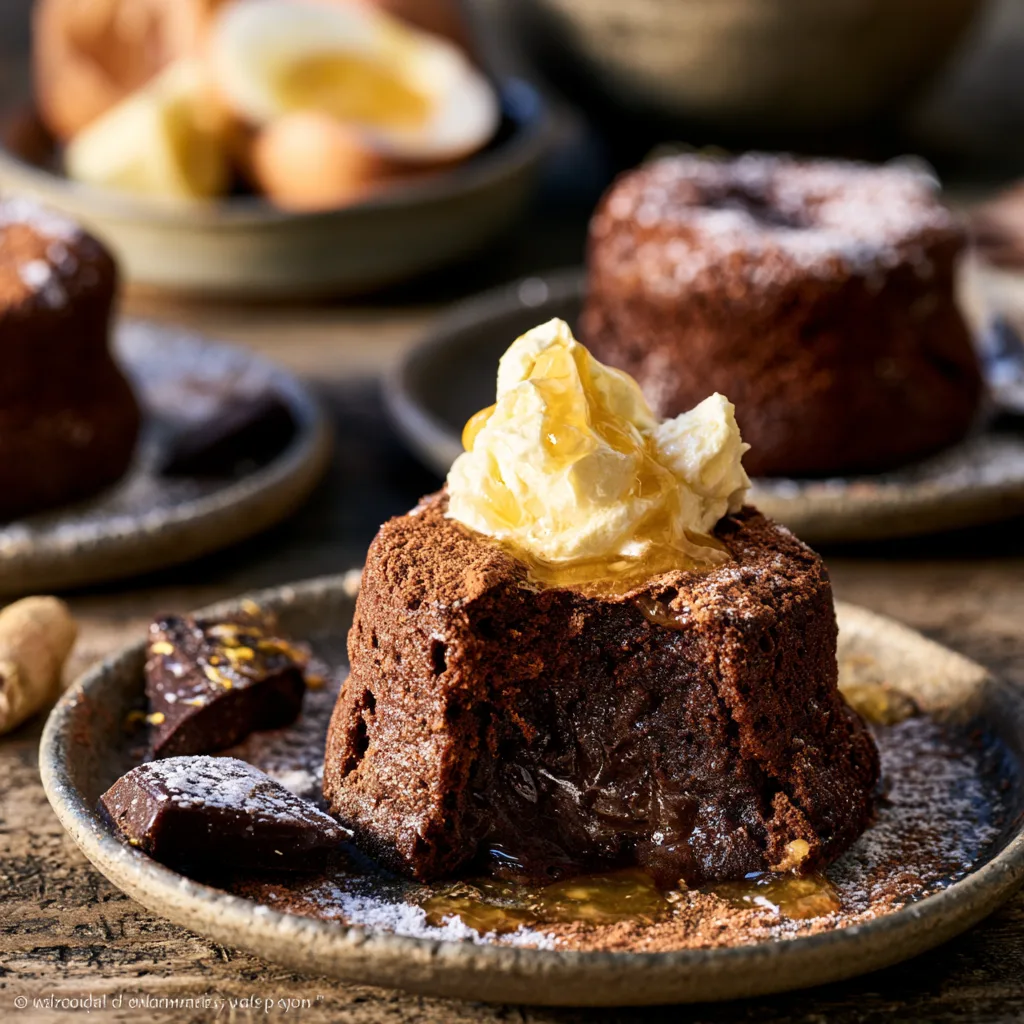 Voorbeeld van Warme chocoladetaartjes met gember