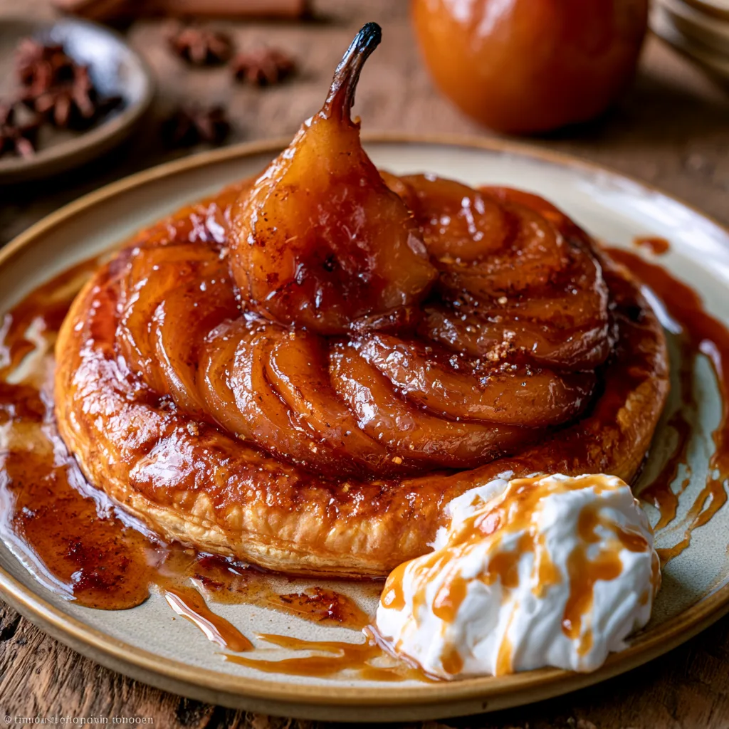 Voorbeeld van Tarte tatin van stoofpeer