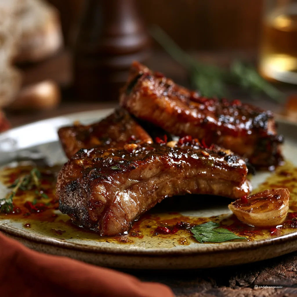 Voorbeeld van Spareribs in knoflooksaus