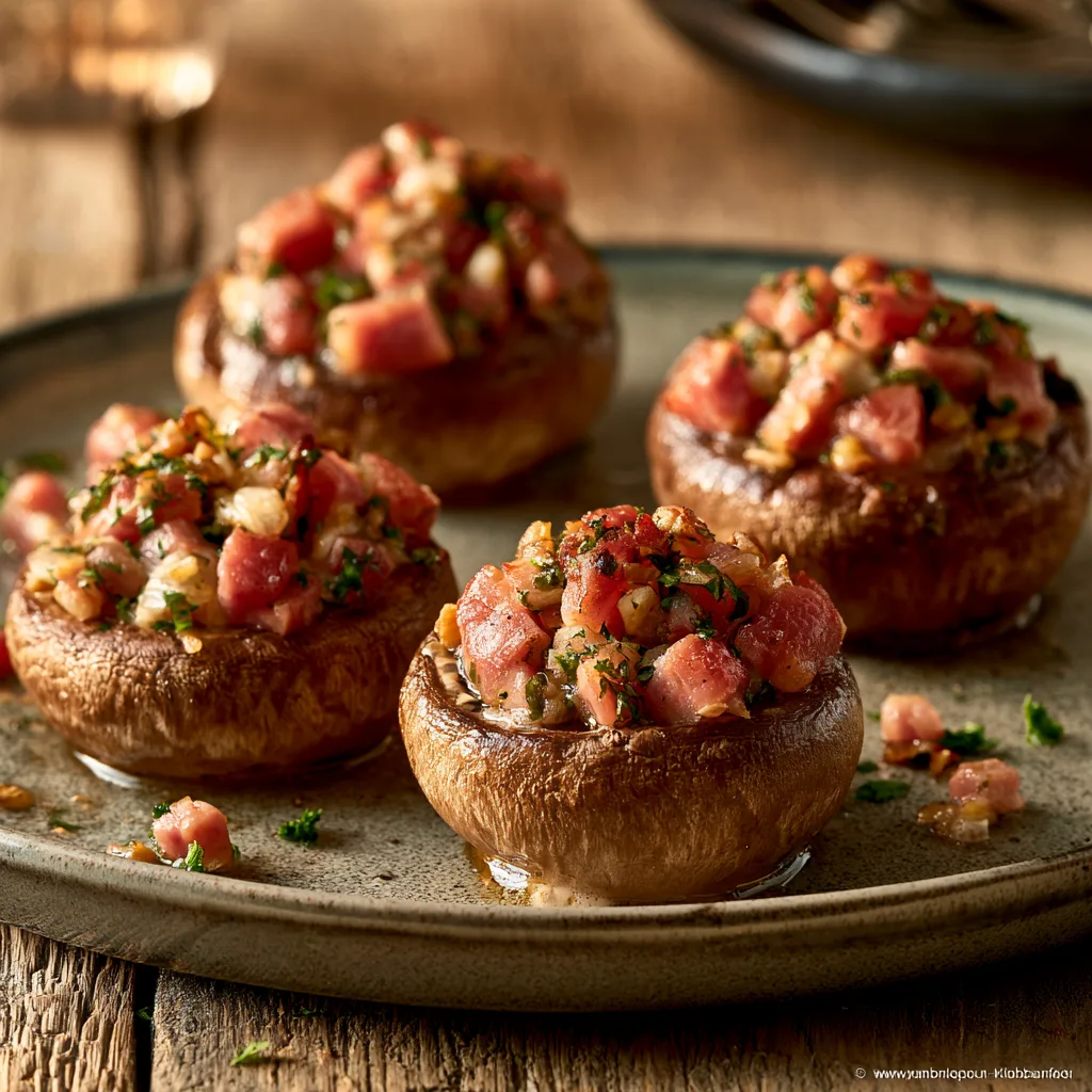 Voorbeeld van Champignons gevuld met Serranoham