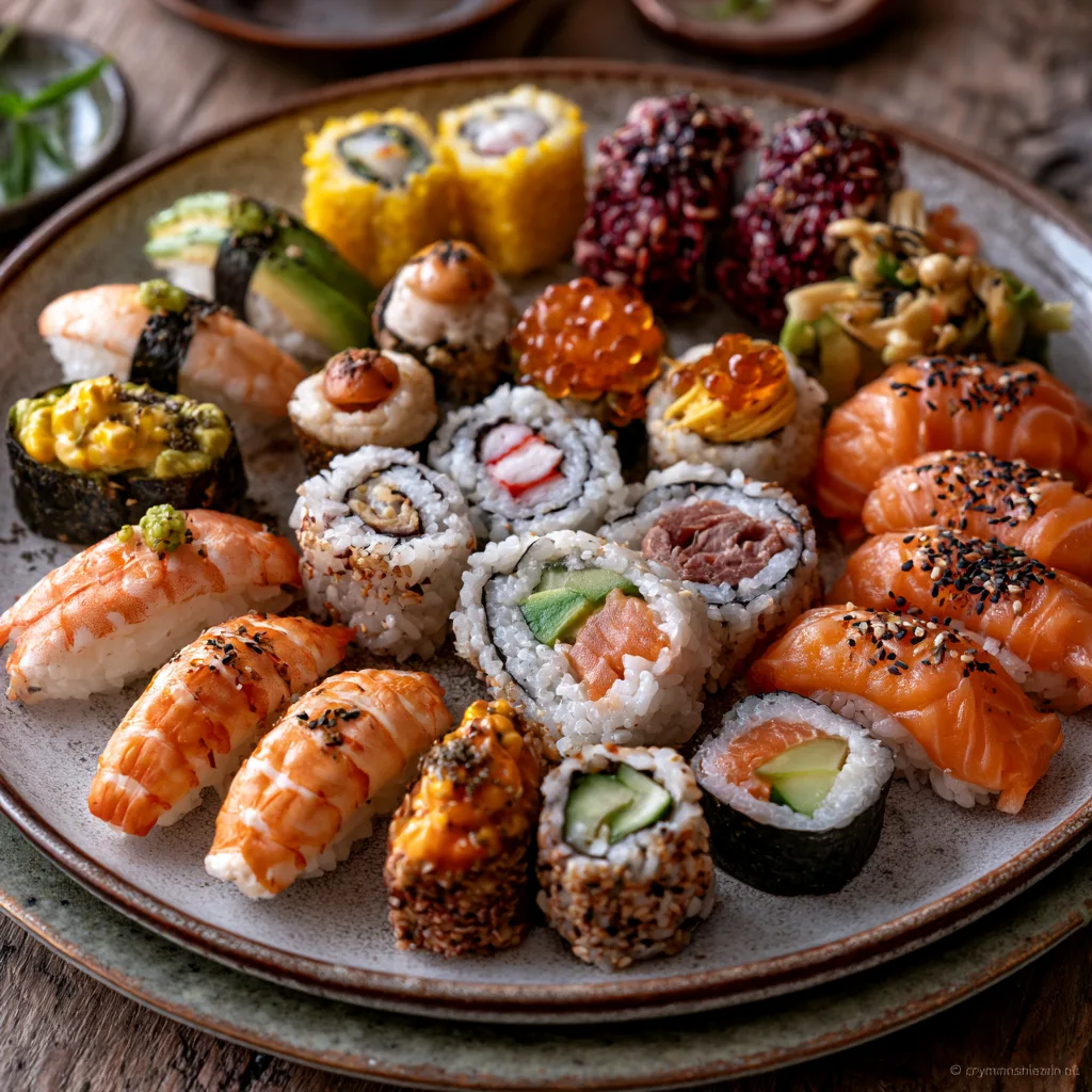 Voorbeeld van Verschillende soorten sushi