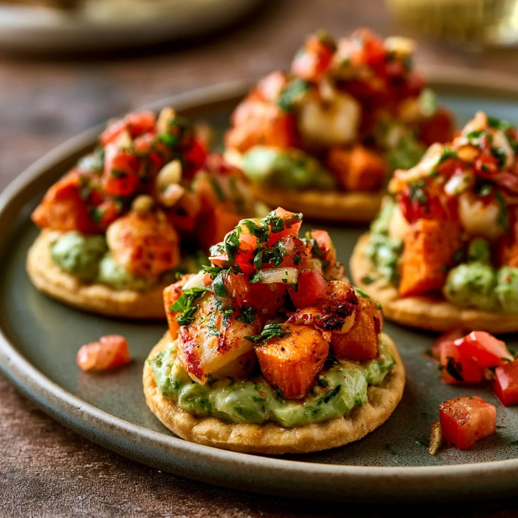 Voorbeeld van Pizza met kreeft pestomayonaise en tomatensalsa