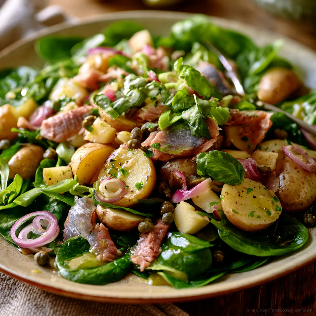 Voorbeeld van Salade van krieltjes en gerookte haring