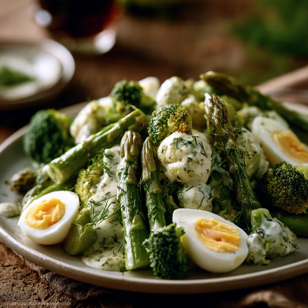 Voorbeeld van Asperge-broccoli-salade