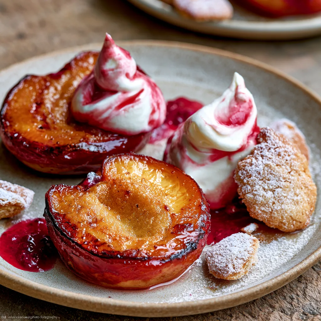Voorbeeld van Gekarameliseerde nectarines met mascarponecrème