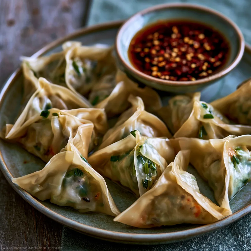 Chinese Dim Sum met Groente en Gemberdip