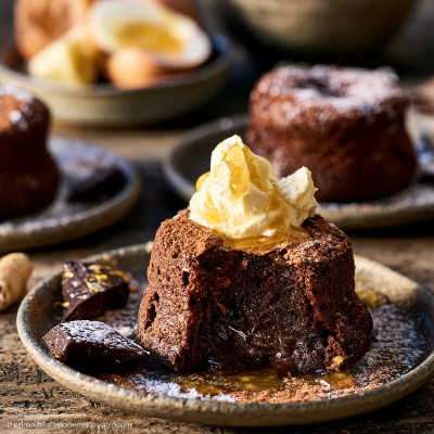 Voorbeeld van Warme chocoladetaartjes met gember